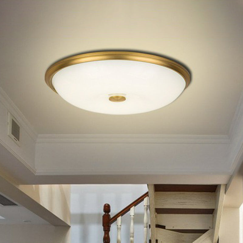 Ultradünne milchige Glas LED Flush Licht Rustikale Schlafzimmer Flush Deckenleuchte