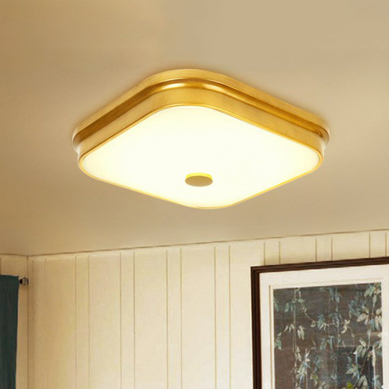 Traditionelles quadratisches Farbton LED Flush Opal Glas Flushmount Deckenleuchte Leuchtenhalterung