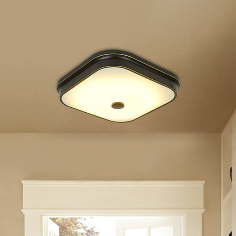 Traditionelles quadratisches Farbton LED Flush Opal Glas Flushmount Deckenleuchte Leuchtenhalterung