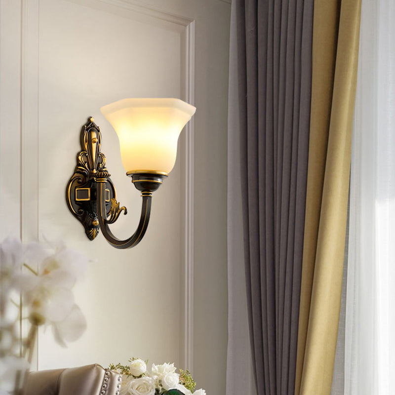 Apparecchio di illuminazione a parete in ottone lampada da parete a forma di vetro in vetro rustico per soggiorno