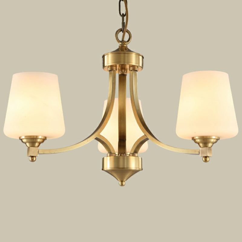 Goldene Knospen Suspension leicht rustikales Cremeglas Wohnzimmer Kronleuchter Anhänger Licht