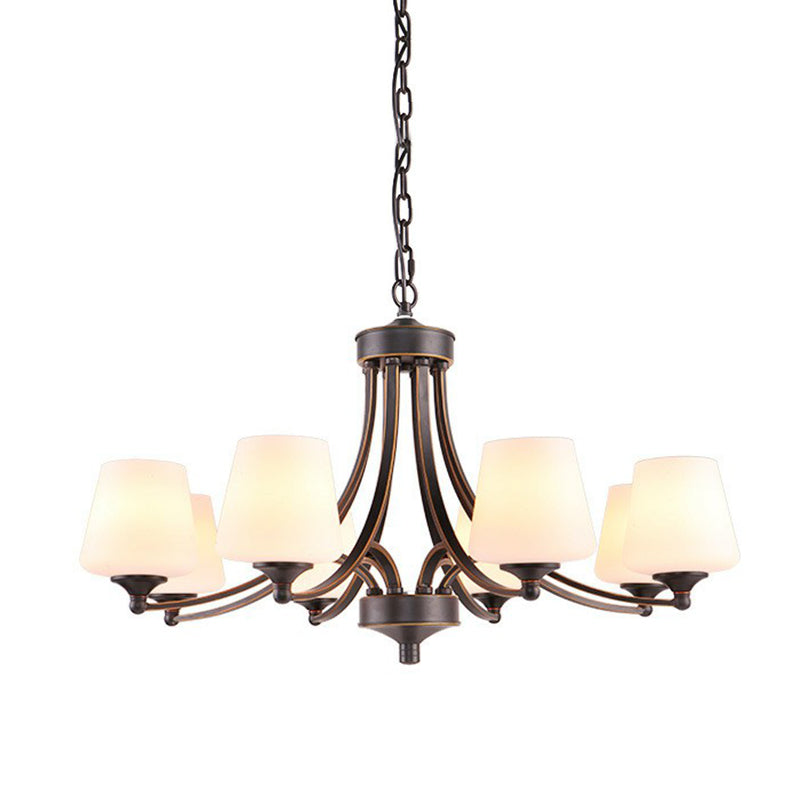 Ombre effilée blanche Grost en verre suspension lumière rustique salon lustre Light