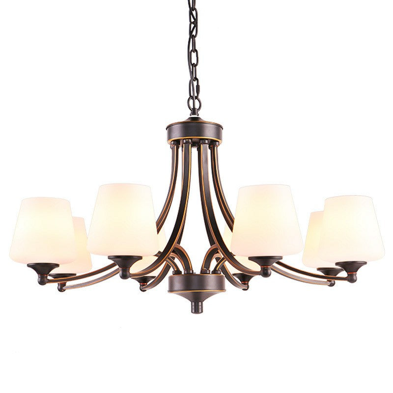 Ombre effilée blanche Grost en verre suspension lumière rustique salon lustre Light