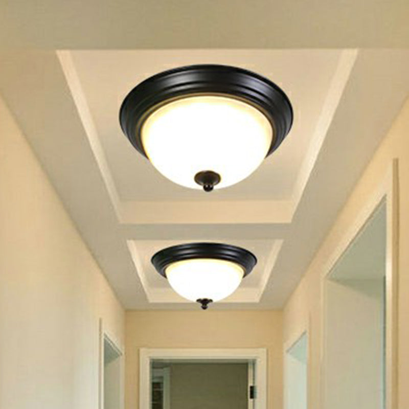 Bol inversé verre givré LED plafonnier Vintage salon encastré luminaire