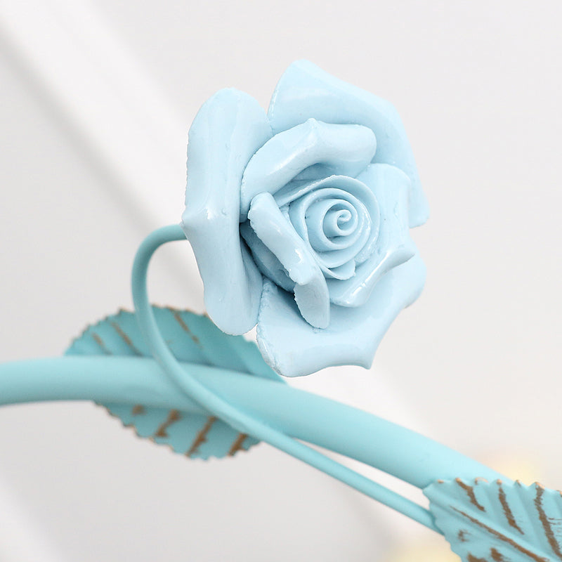 Pastoral Bud Ceiling Light Single-Bulb Cream Glass Hanging Pendant Light with Floral Hoop