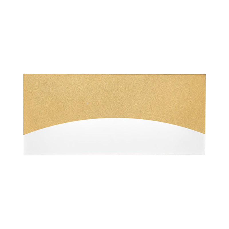 Rectangular Bedside Wall Light Fixture Acrylic Contemporary White/Gold Sconce Light in Warm/White Light