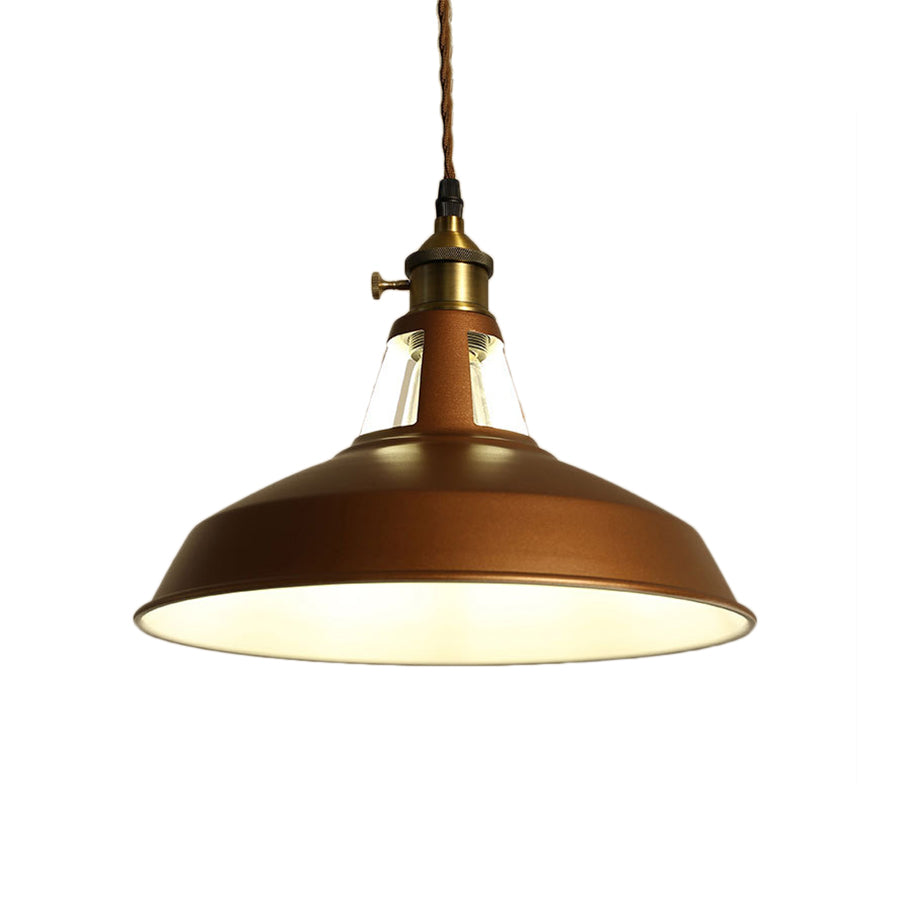 1 Light Barn Pendant Lighting Fixture Industrial Beige/Blue/Green Metal Hanging Ceiling Light for Dining Room