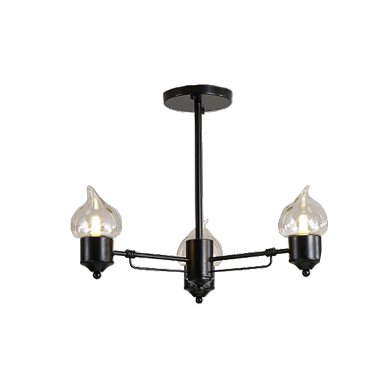Cylindre en verre transparent suspendu au lustre industriel 3/6 Light Living Room Pendant Light avec canopée ronde