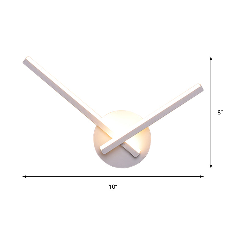 Linear Acrylic Sconce Light Fixture Simple Style Black/White LED Wall Lamp in Warm/White Light