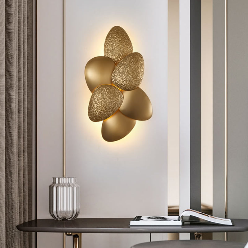Acier inoxydable squama mural moderne 3/6 lumières Gold Sconce Lightture pour chambre à coucher