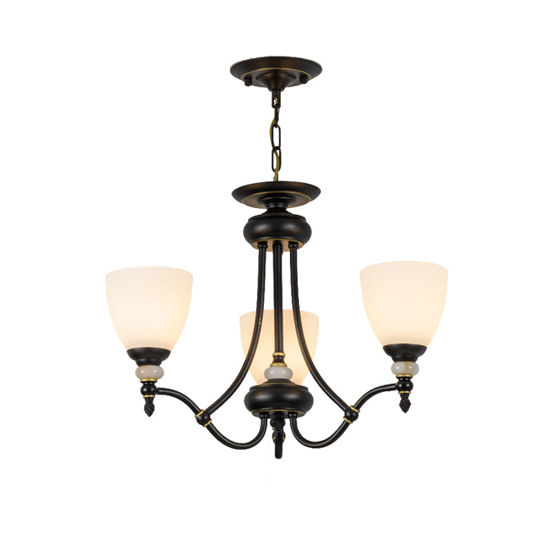 3/6/8 Lights Chandelier Light Sputnik White Glass Classic Dining Room Ceiling Lamp with Cup Shaped