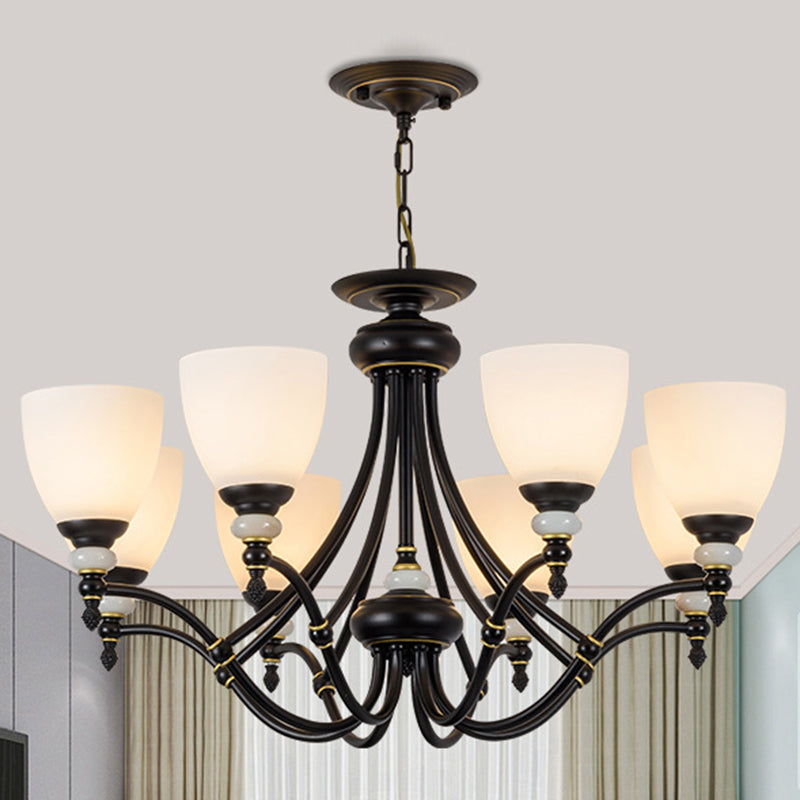 3/6/8 LUMILES CHANDELIER LUMIÈRE SPUTNIK VERRE BLANC Classic Classic Dining Room plafond Plafond avec tasse en forme