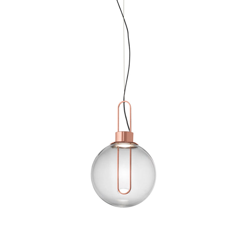 Sphere colgante modernista vidrio transparente 1 oro claro/cromo/oro rosa luz de techo colgante en luz blanca