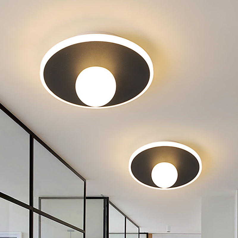 Modern Led Flush Lamp with Acrylic Shade White/Black Led Square/Rectangle Flush Mount Light in White/Warm Light