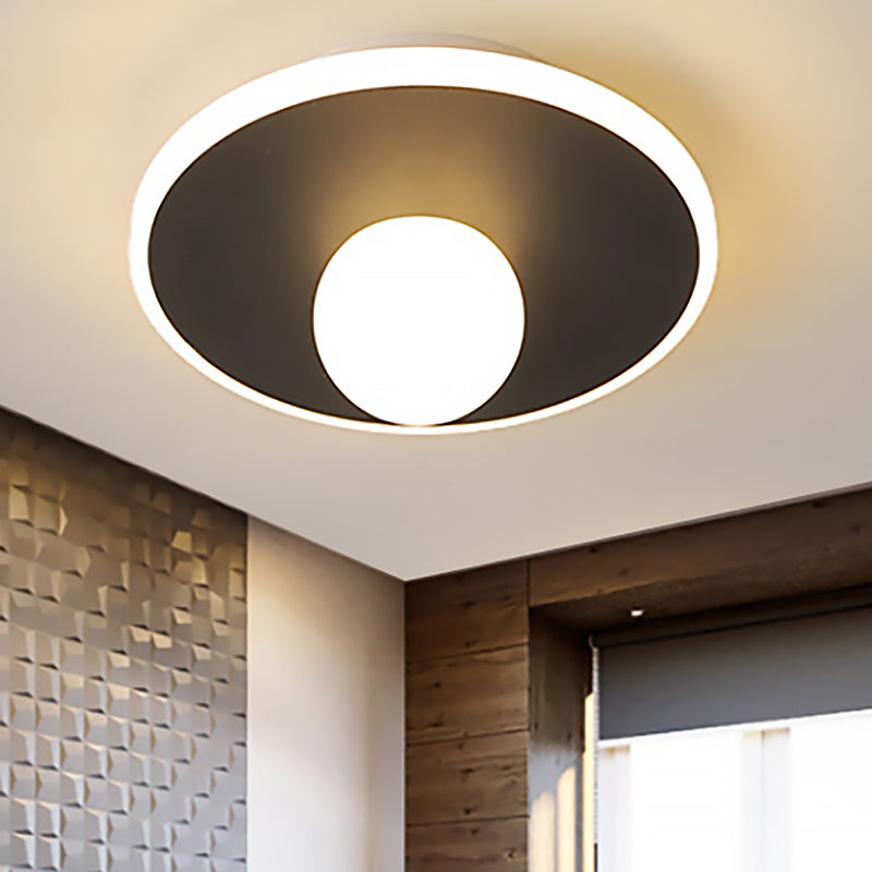Modern Led Flush Lamp with Acrylic Shade White/Black Led Square/Rectangle Flush Mount Light in White/Warm Light