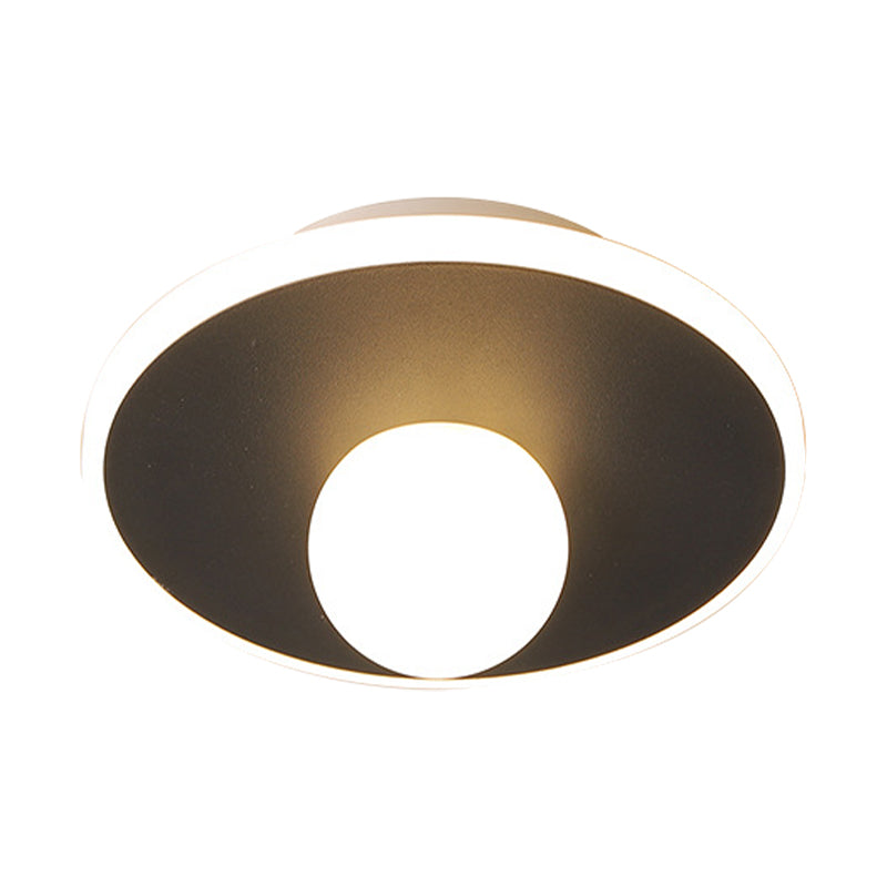 Modern Led Flush Lamp with Acrylic Shade White/Black Led Square/Rectangle Flush Mount Light in White/Warm Light