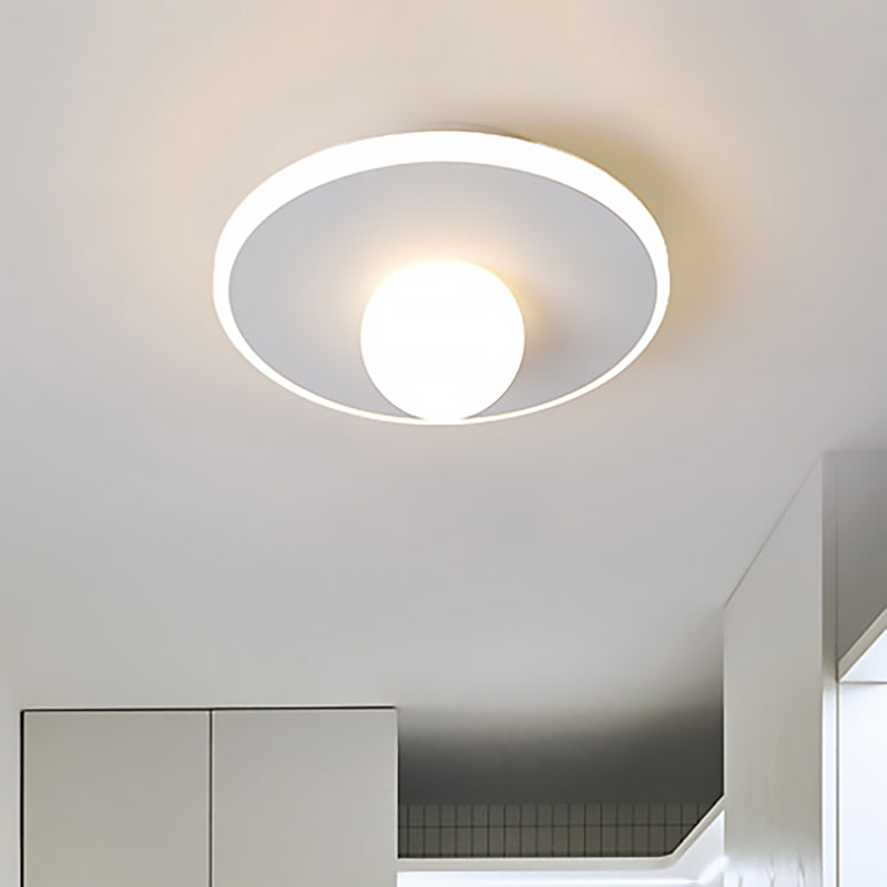 Modern Led Flush Lamp with Acrylic Shade White/Black Led Square/Rectangle Flush Mount Light in White/Warm Light