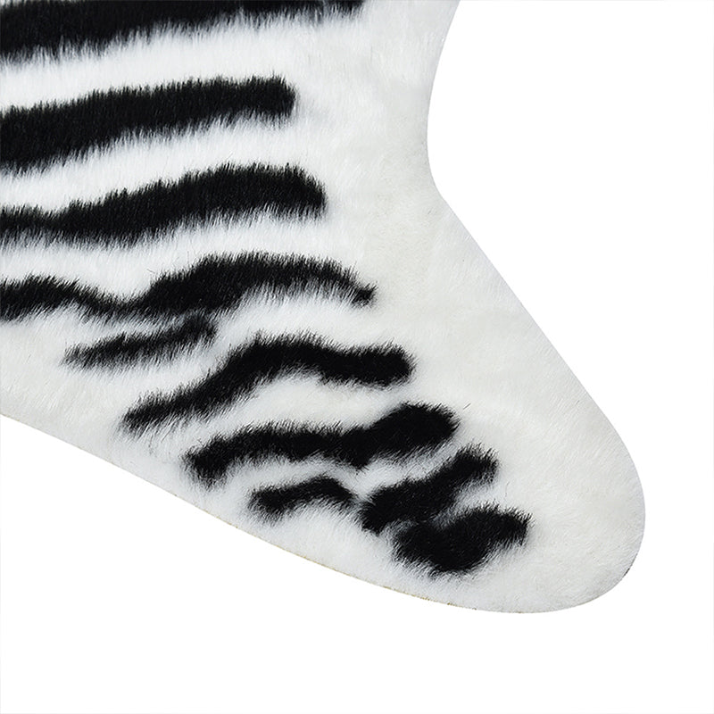 Nordic Zebra Print Rug Black and White Synthetics Carpet Anti-Slip Pet Friendly Machine Washable Rug for Home Decor