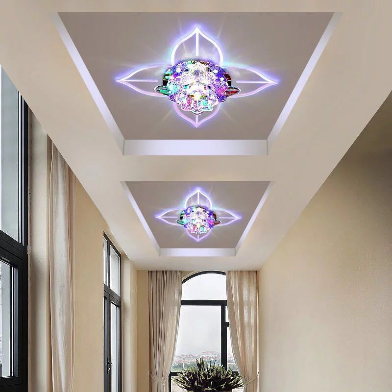 Plafonnier encastré Floral moderne Crystal corridor LED luminaire encastré