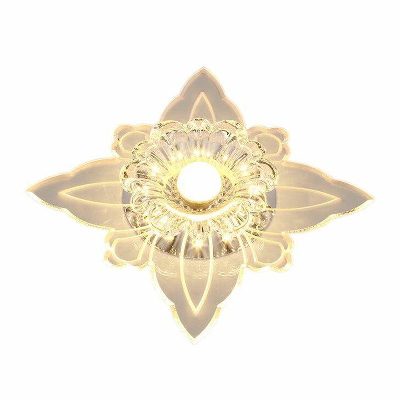 Blossom LED Flush Mount Light Simplicity Crystal Corridor Flush Mount Ceiling Light in Clear