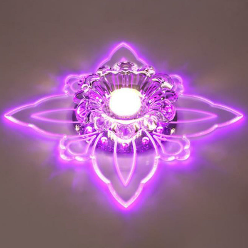 Blossom LED Flush Mount Light Simplicité Crystal Corridor Flush Mount Ceiling Light in Clear