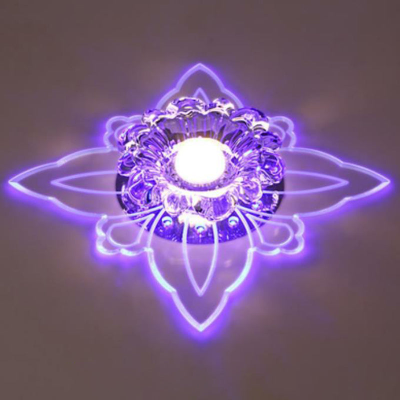 Blossom LED Flush Mount Light Simplicité Crystal Corridor Flush Mount Ceiling Light in Clear