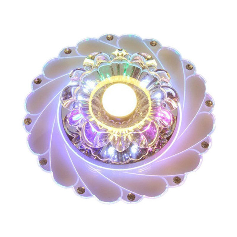 Clear Flower LED Flush Mount Light Simplicity Crystal Flush Monte Massimale Luce per Entryway