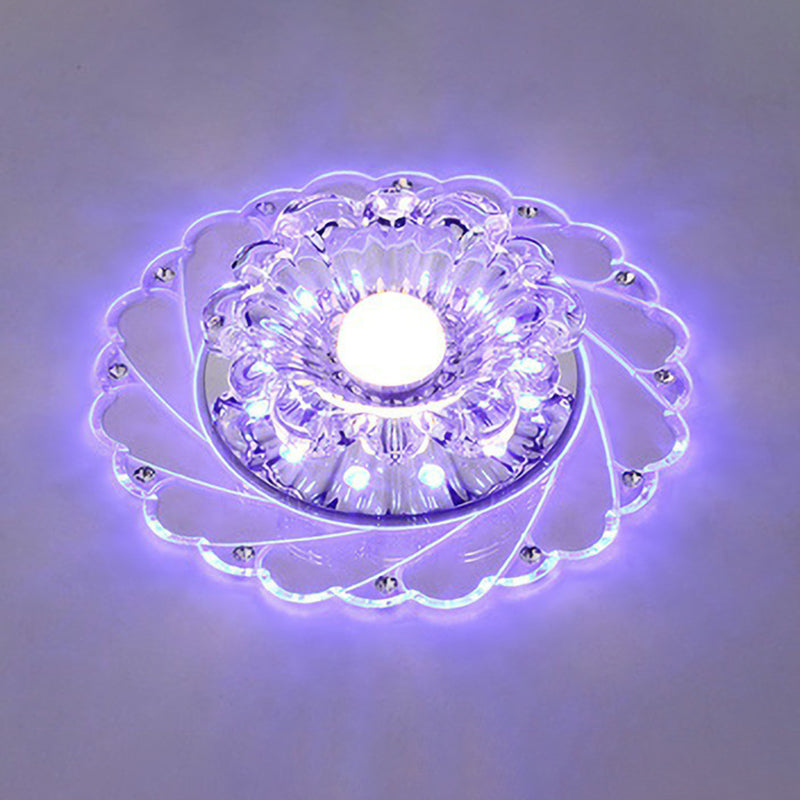 Clear Flower LED Flush Mount Light Simplicity Crystal Flush Monte Massimale Luce per Entryway