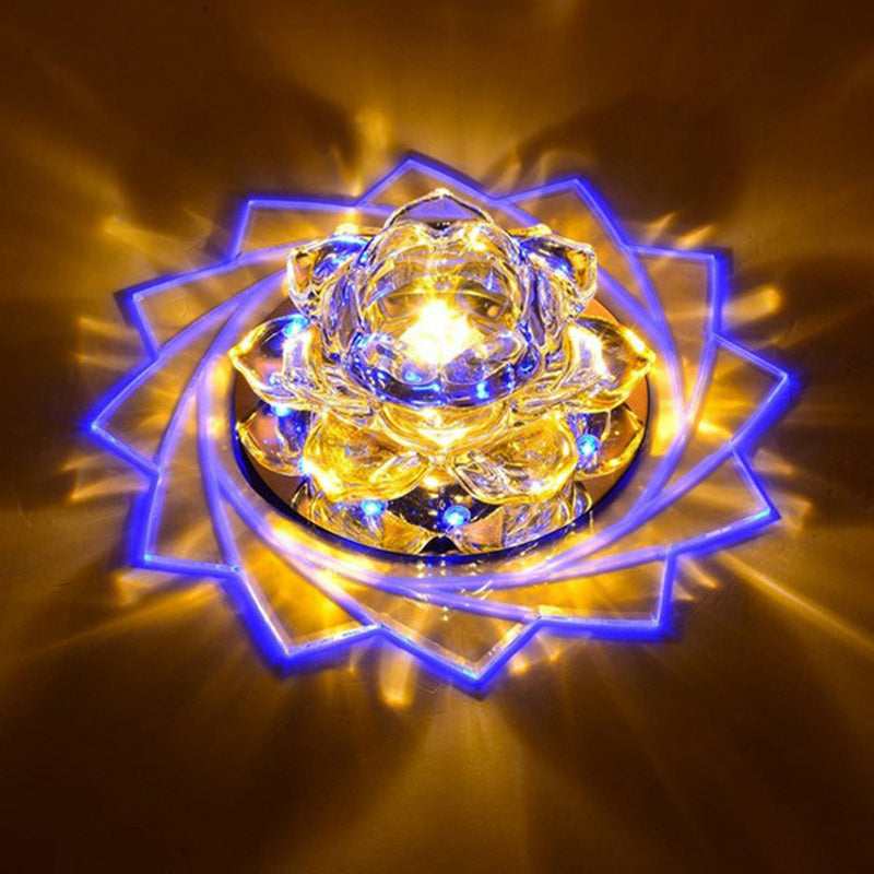 Lotus - Led LED Flush Mount Light Simplicity Crystal Corridoio Flush Monte Massimale Luce in Clear