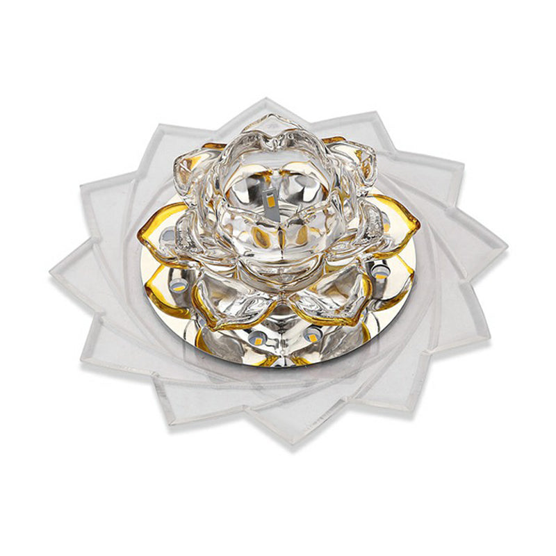 Lotus - Led LED Flush Mount Light Simplicity Crystal Corridoio Flush Monte Massimale Luce in Clear