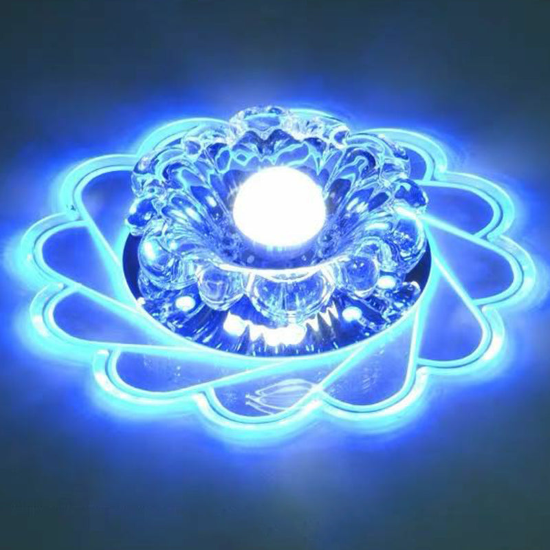 Éclairage encastré en cristal en forme de fleur luminaire encastré LED transparent minimaliste