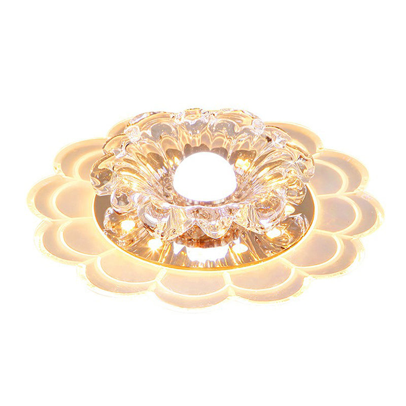 Effacer le voyant de fleur de Blossom Mount Modern Crystal Flushmount Ceiling Light for Entryway