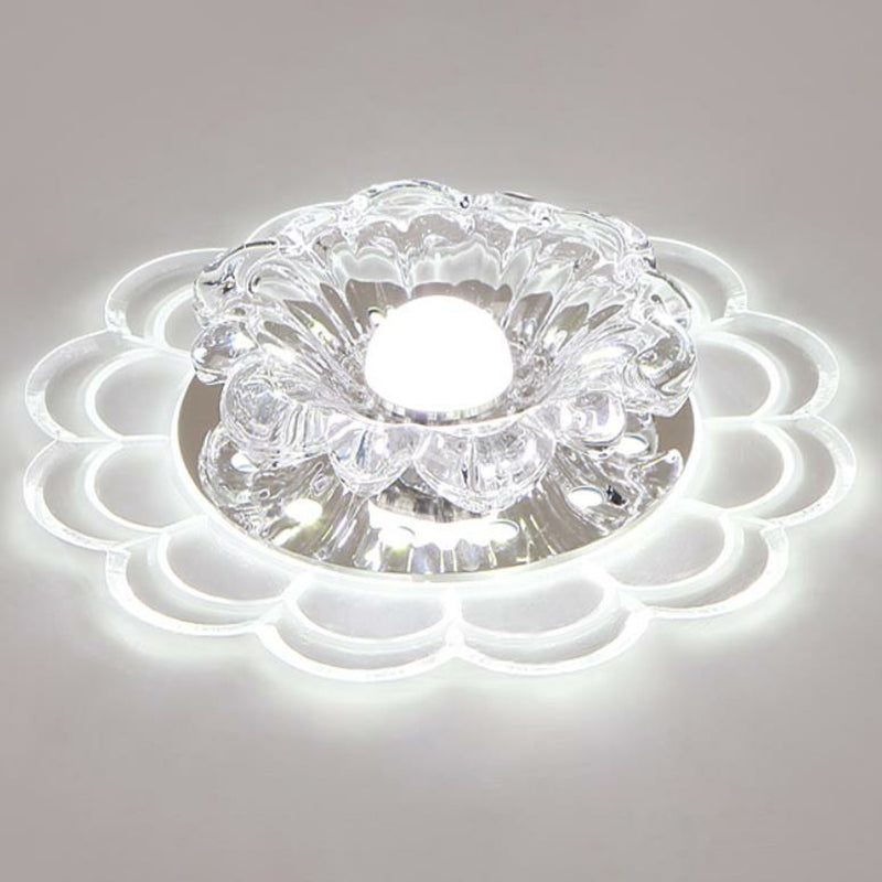 Effacer le voyant de fleur de Blossom Mount Modern Crystal Flushmount Ceiling Light for Entryway