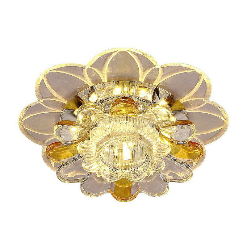 Effacer Floral Forme LED Flush Mount Light Simplicité Crystal Flush Mount Ceiling Light
