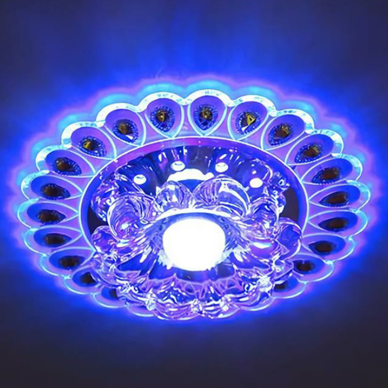 Plafonnier LED en forme de fleur, Style moderne, cristallin, luminaire de plafond pour entrée