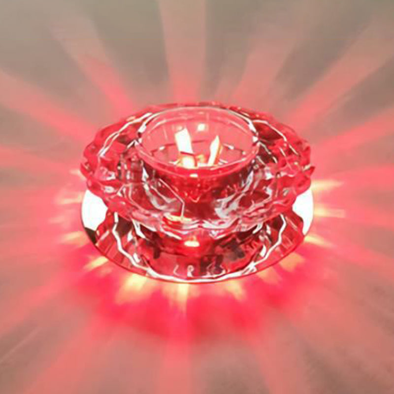 Crystal Flower LED Flush Mount Light Simplicity Clear Flush Mount Ceiling Light for Hallway