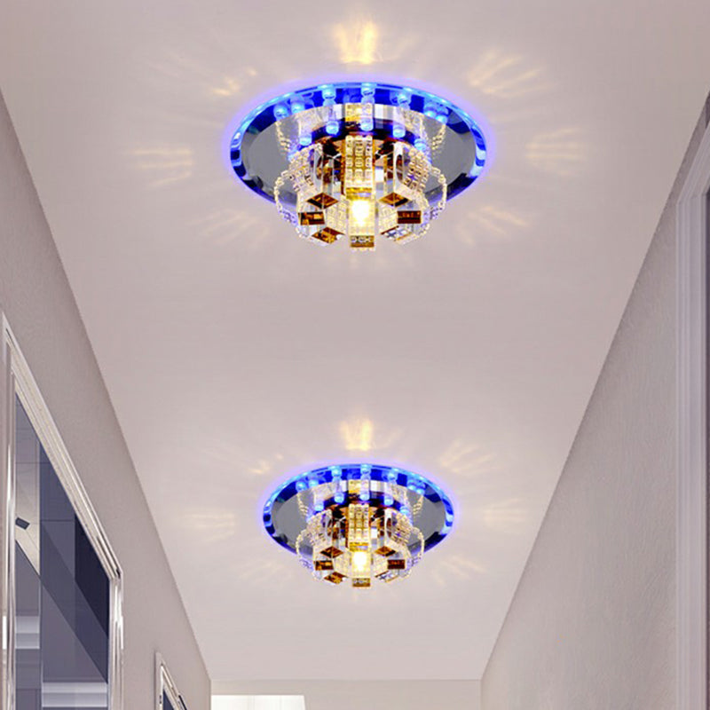 Éclairage encastré en forme de fleur en cristal, luminaire minimaliste à LED transparent pour hall d'entrée