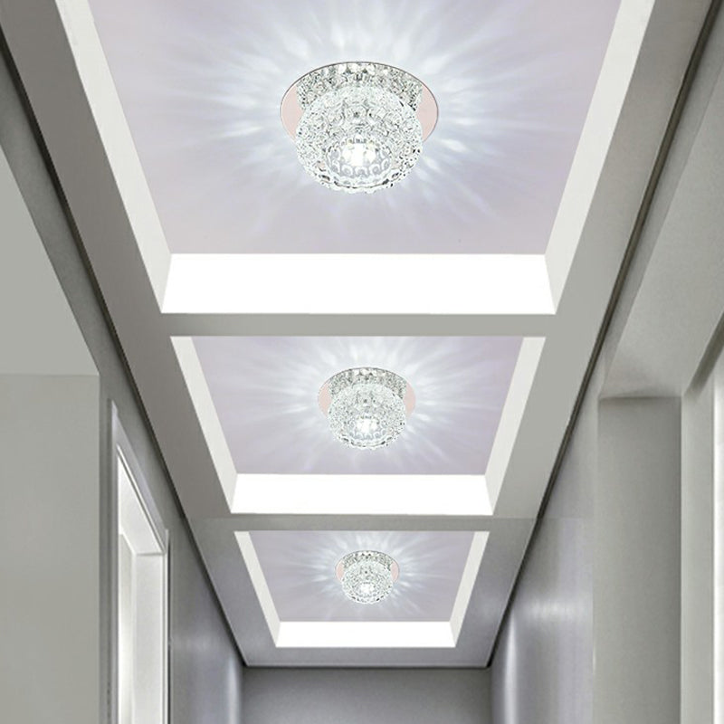 Doughnut Shape Crystal DEL Flush Mount Modern Clear LED Flush Mount Lighting Fixture for Hallway