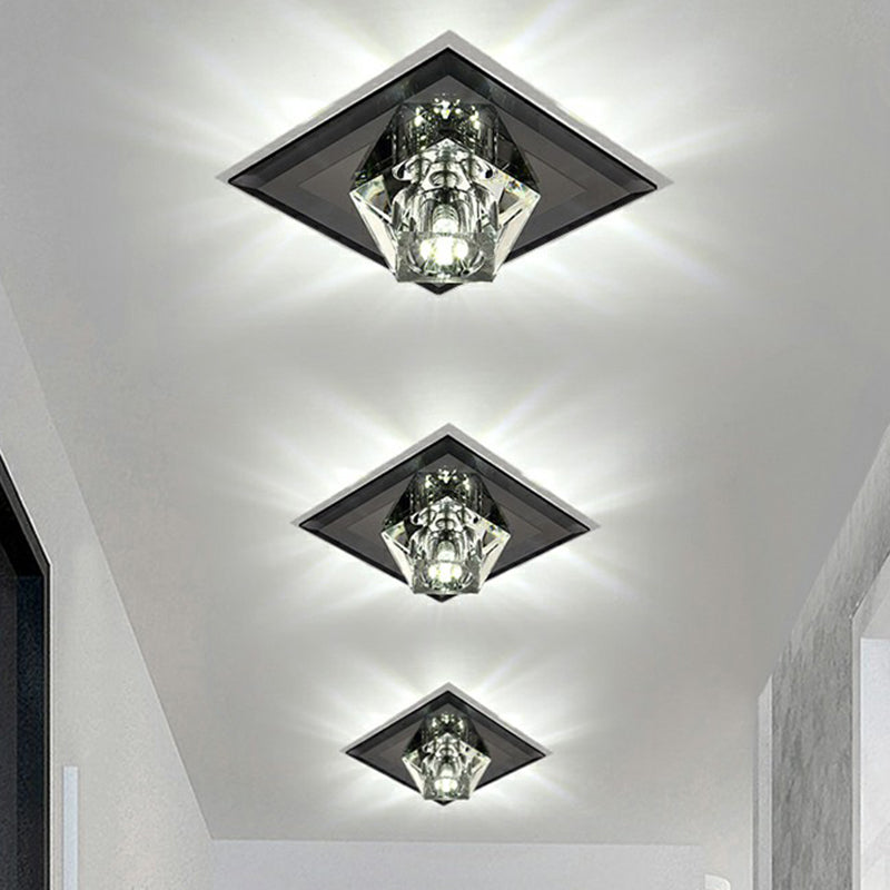 Plafonnier LED en forme de pierre précieuse artistique, luminaire de plafond en cristal pour couloir