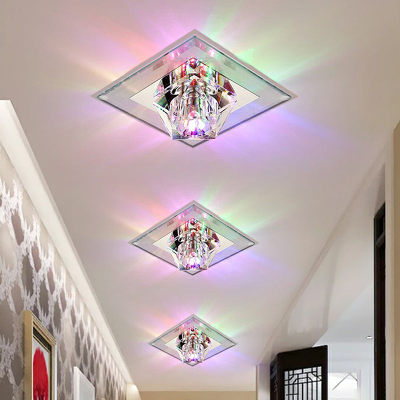 Plafonnier LED en forme de pierre précieuse artistique, luminaire de plafond en cristal pour couloir
