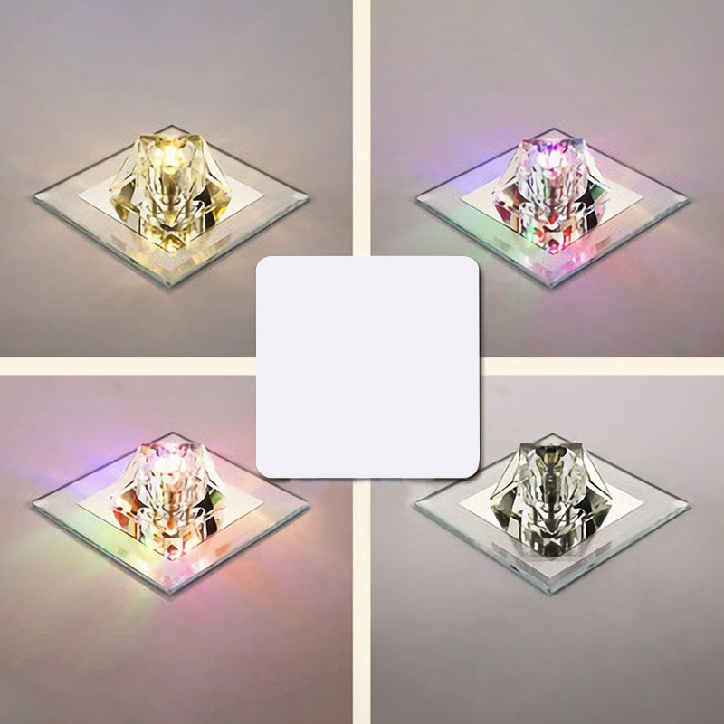 Plafonnier LED en forme de pierre précieuse artistique, luminaire de plafond en cristal pour couloir