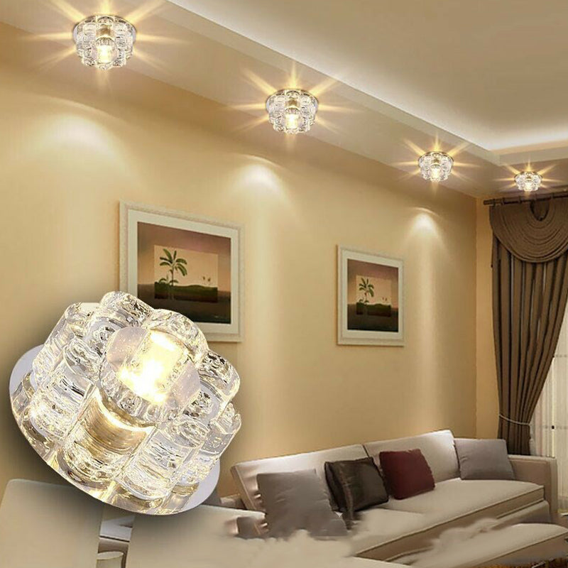 Bloemenkristal-inbouwlamp Artistiek helder LED-plafondlamparmatuur voor woonkamer