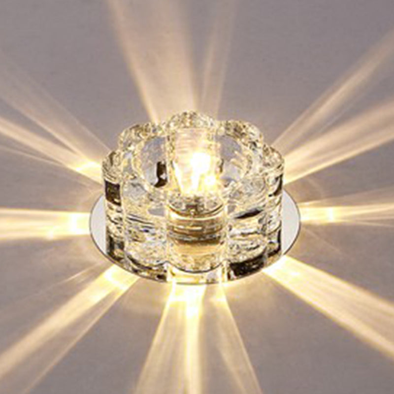 Bloemenkristal-inbouwlamp Artistiek helder LED-plafondlamparmatuur voor woonkamer