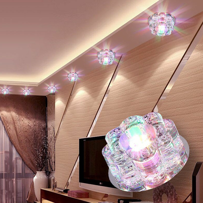 Bloemenkristal-inbouwlamp Artistiek helder LED-plafondlamparmatuur voor woonkamer