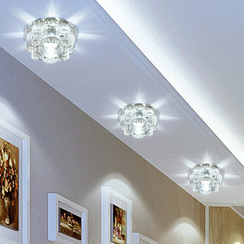 Bloemenkristal-inbouwlamp Artistiek helder LED-plafondlamparmatuur voor woonkamer