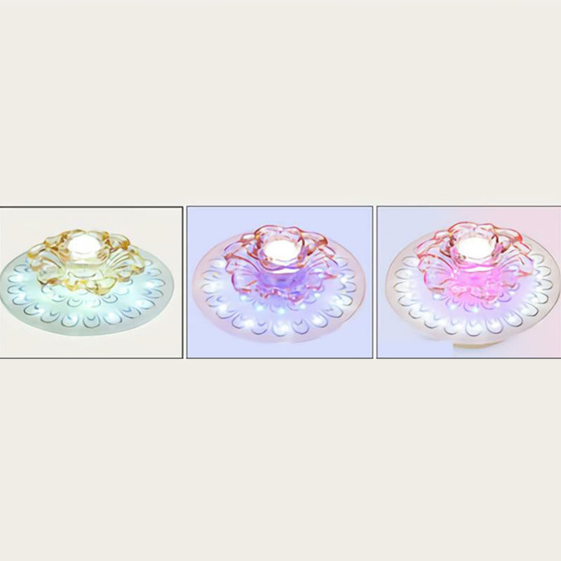 Contemporary Floral Flush Ceiling Light Crystal Corridor LED Flush Mount Lighting-Leuchte in Weiß
