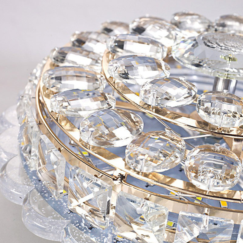 Crystal Round Flush Light Artistic Clear LED Flush Ceiling Light Fixture for Entryway
