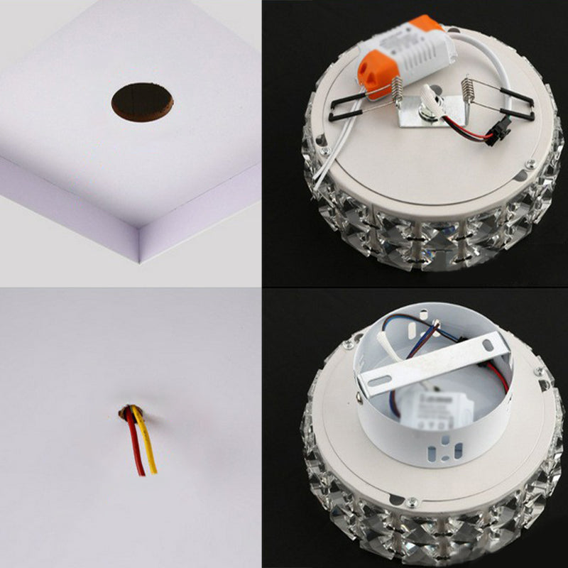 Drum Geformte Flush Mount Lighting Minimalist Crystal LED Flush Mount Halterung für den Einstiegspunkt