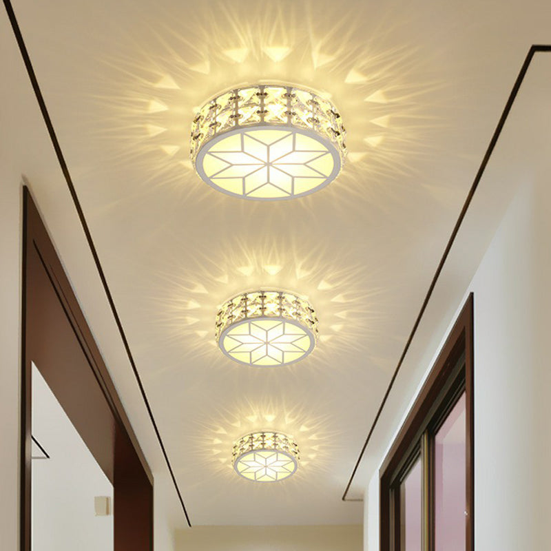 Drum Geformte Flush Mount Lighting Minimalist Crystal LED Flush Mount Halterung für den Einstiegspunkt