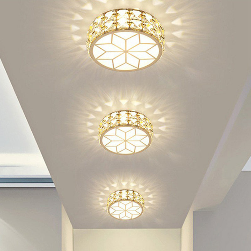 Drum Geformte Flush Mount Lighting Minimalist Crystal LED Flush Mount Halterung für den Einstiegspunkt